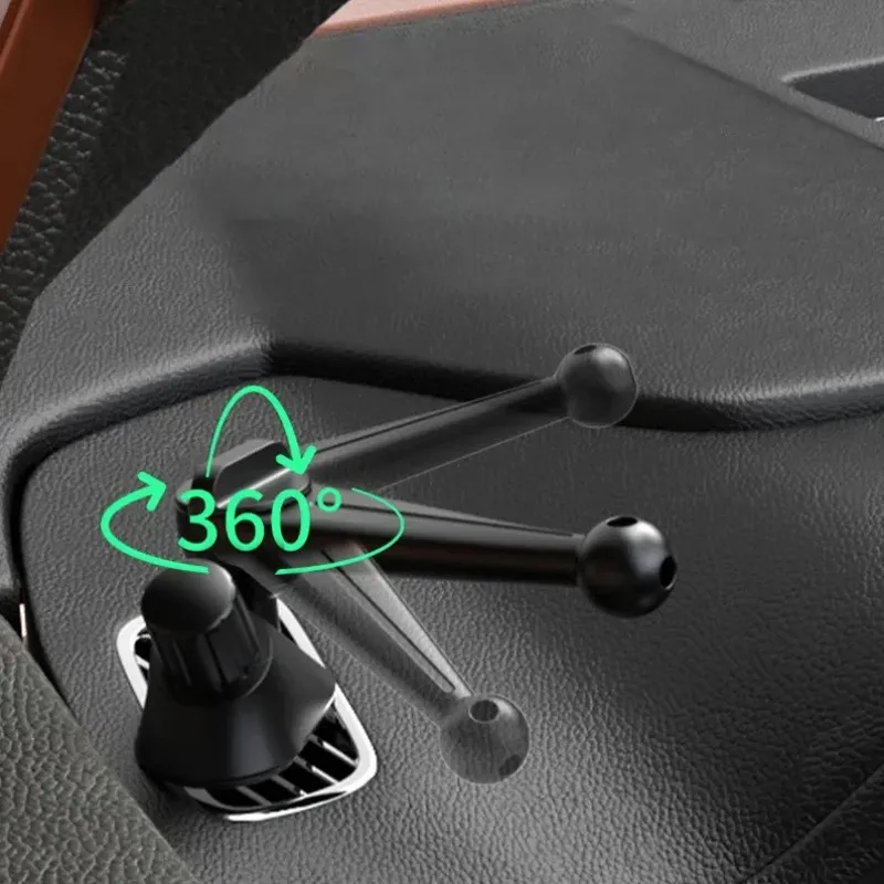 Auto-Handyhalterung mit 17mm Kugelkopf, Lüftungsclip, Verstellbarem Verlängerungsarm für Armaturenbrett und Windschutzscheibe, Kompatibel mit Allen Smartphones