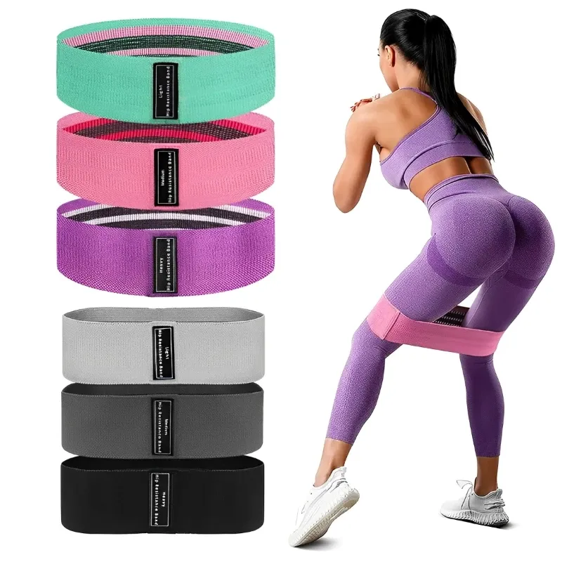 3Pcs Stoff Widerstand Hüfte Booty Bands Gesäß Oberschenkel Elastische Workout Squat Kreis Stretch Fitness Streifen Schlaufen Yoga Gym ausrüstung