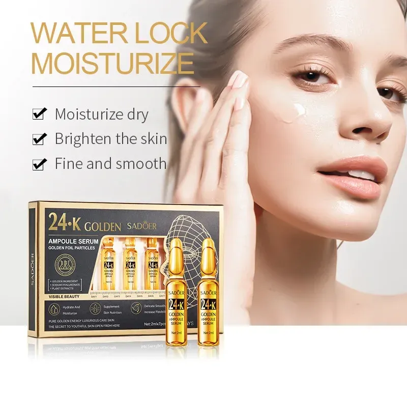 24K Gold Anti-Aging Gesichtsserum Dunkle Flecken Entferner Hyaluronsäure Porenverkleinerer Aufhellende Faltenentfernung Essenz Hautpflege
