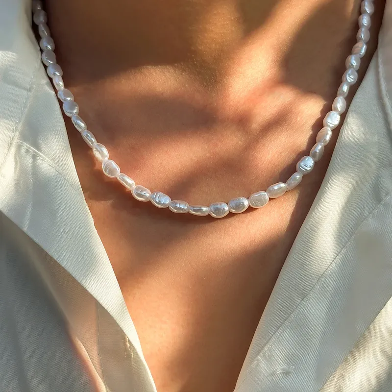 Neue Mode Einfache Faux Perle Choker Halskette für Frauen Vintage Elegante Perlen Temperament Halskette Hochzeit Schmuck Geschenke