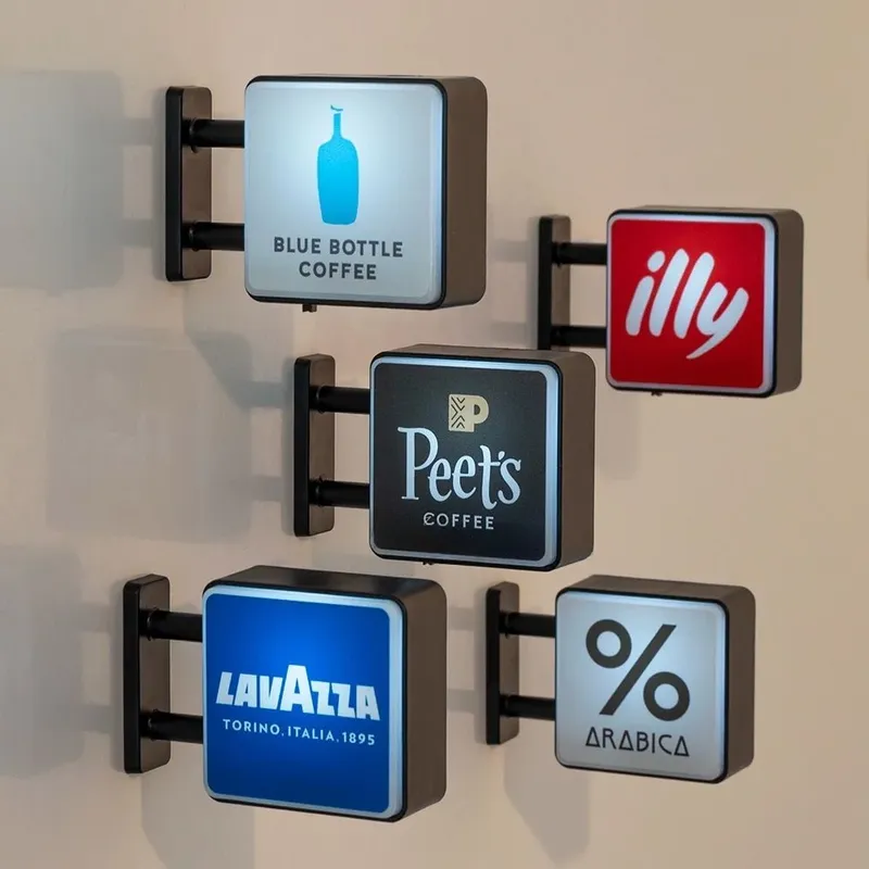 1 stücke Welt Klassische Kaffee Marken Licht Zeichen Kühlschrank Magnet Kaffeemaschine Dekor Lavassa Kaffee Illy Kaffee Peet's Kaffee