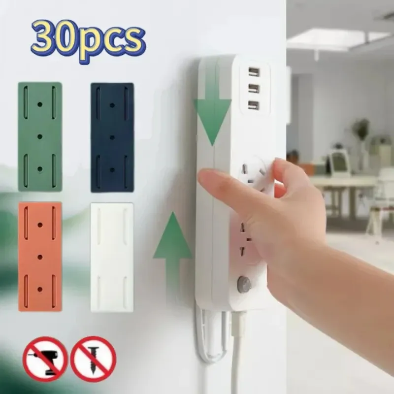 Selbstklebender Desktop-Steckdosenfixierer, Kabel-Organizer, Wandbehang, Steckdosenleistenhalter, Fixateur, Plug-in, abnehmbarer, an der Wand montierter Fixierer