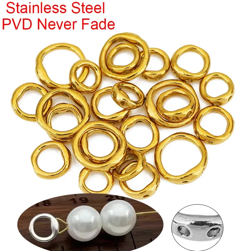 20 Stück Edelstahl-Halskettenverschlüsse, Haken, Fädeln, Perlenzubehör, verblasst nie, Endverbinder für die Herstellung von DIY-Halsketten und Schmuck