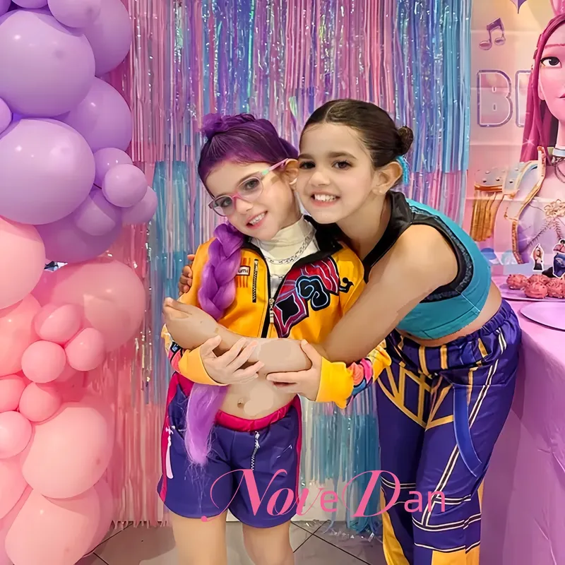 Rumi Mira Zoey Kinder Cosplay Kostüm Kind KPDH KDPop Huntrix Kleid für Mädchen Roleplay Karneval Party Weihnachten Kostüm
