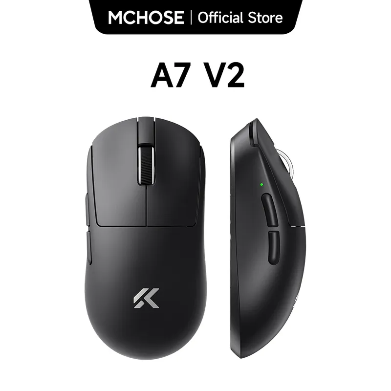 MCHOSE A7 V2 Leichte kabellose Gaming-Maus Dual 8.000 Hz Polling Rate PAW3950 TI Gaming Esports Büromaus
