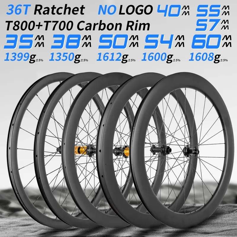 35mm 38mm 50mm 54mm 60mm Rennrad Carbon-Laufradsatz mit Climbing Ride On Logo 700C Laufrad 12x100/12x142mm Gravel, Rennklasse Center Lock Scheibenbremse
