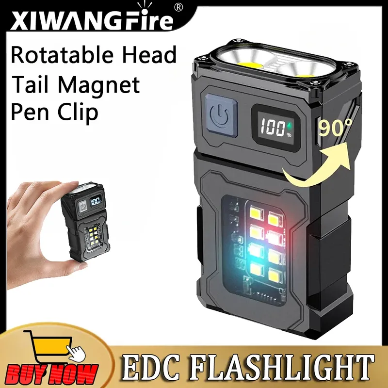 Mini LED Handheld Taschenlampen USB Aufladbare LED COB Arbeit Lichter Wasserdicht Schlüsselbund Notfall Laterne Für Outdoor Camping