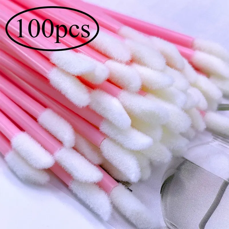 100Pcs Einweg Lippen Pinsel Wimpern Verlängerung Make-Up Pinsel Lash Verlängerung Mascara Applikator Lippenstift Zauberstäbe Kosmetische Werkzeuge
