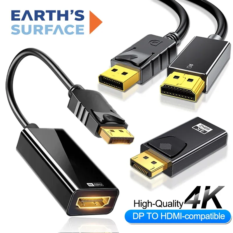 4K DisplayPort zu HDMI-kompatibel Adapter Stecker DP Stecker auf HDTV Buchse Konverter Vidio Audio Switcher Kabel für PC TV Laptop