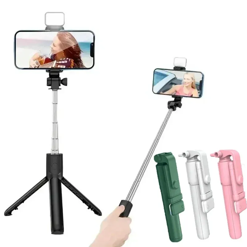 Bluetooth-Selfie-Stick, einziehbar, 360-Grad-Drehung, tragbarer Selfie-Stick, multifunktionale Mini-Stative mit kabellosem Fernauslöser