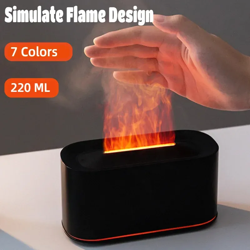 Bunte Flammen Luftbefeuchter Ätherische Öle Luftbefeuchter Flamme Aroma Luftbefeuchter Mini Aroma Diffusor Aromatherapie USB Sprayer