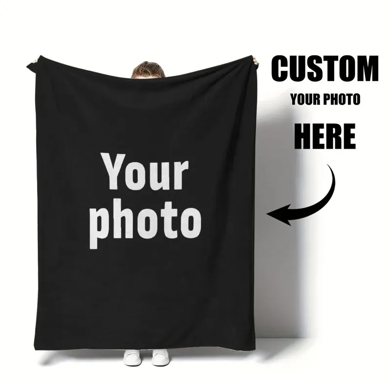 Personalisierte Fotodecke Maßgefertigte Fleece-Decke Warme Weiche Gemütliche Plüsch-Flanelldecke für Winter Dicke Komfortable Decke für Couch Bett Büro