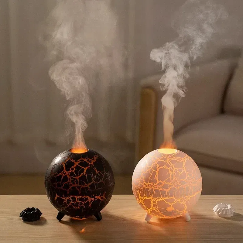 Neue Kreative Ultraschall Planet Aromatherapie Luftbefeuchter 200ML USB Spray Duft Ätherisches Öl Diffusor Bunte Riss Flamme