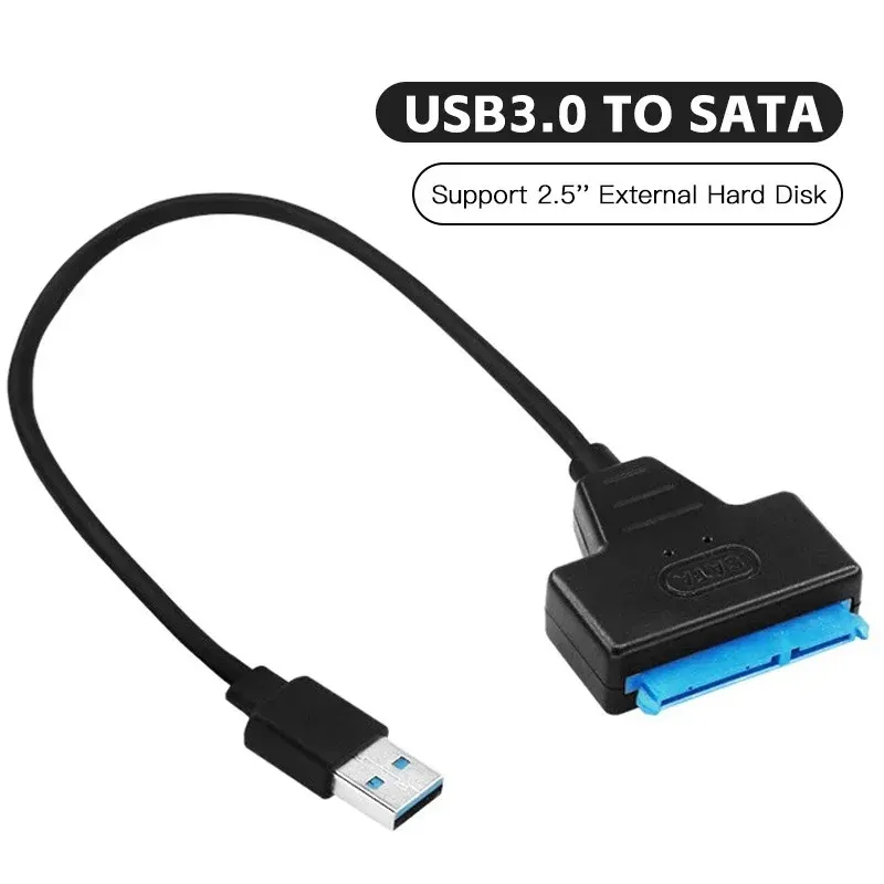 SATA-zu-USB 3.0/2.0-Kabel bis zu 6 Gbit/s für 2,5-Zoll-externe HDD SSD-Festplatte Sata 3 22-poliger Adapter USB 3.0 auf Sata III-Kabel