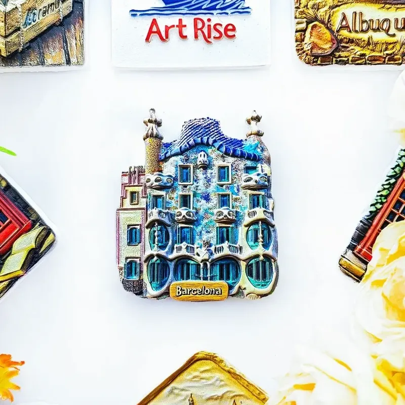 3D Barcelona Spanien Kühlschrankmagnet – Harz-Souvenir, einzigartiges spanisches Geschenk zum Sammeln
