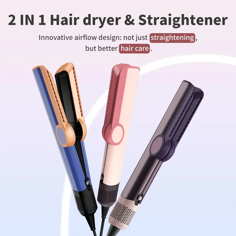 2-in-1-Haartrockner und Glätteisen, Dual-Heat-Negativ-Ionen-Haarstyler zum schnellen Trocknen und Glätten, reisefreundlich, für den Heimgebrauch