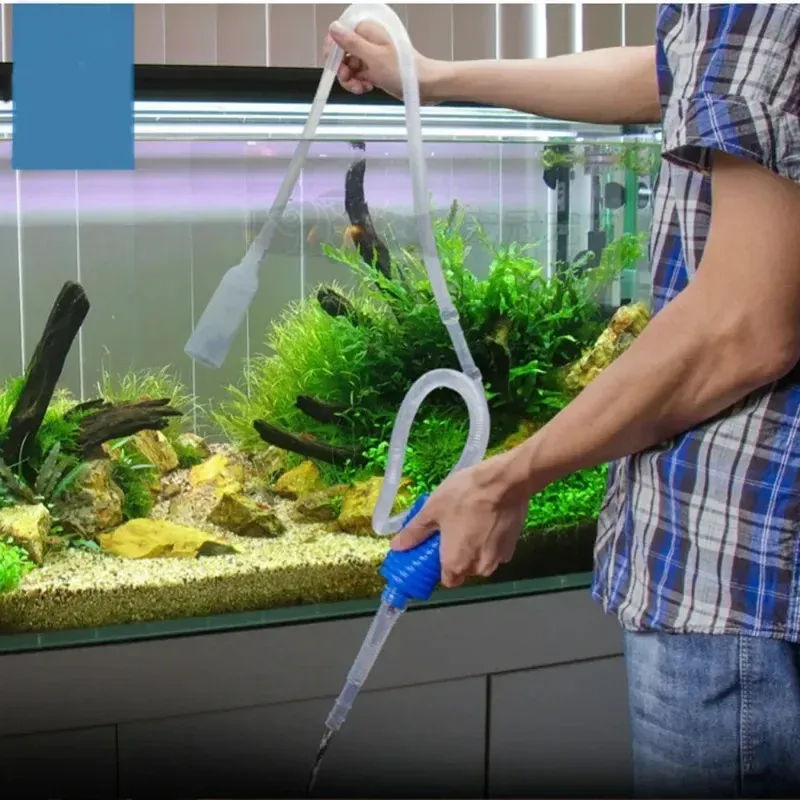 Aquarium Wasserwechsler Manueller Halbautomatischer Kiesreiniger Siphonpumpe 1,4 m Aquarium Sand Waschwasserwechsler Filterwerkzeug Haustier A