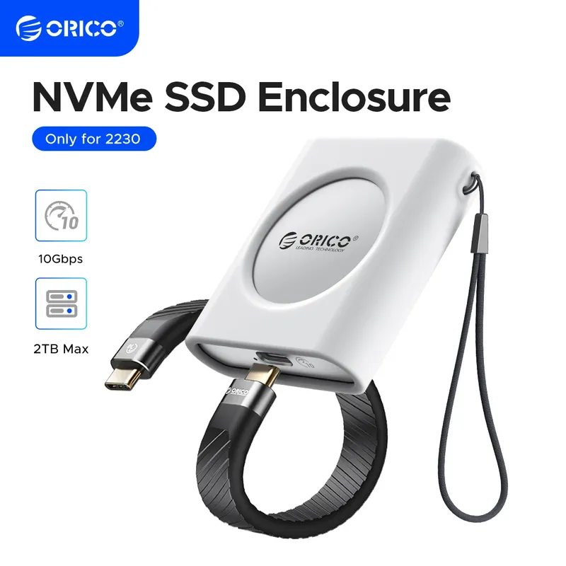 ORICO M.2 2230 NVMe SSD-Gehäuse USB C 3.2 Gen 2 Typ-C 10 Gbit/s auf NVMe PCI-E-Adapter Aluminium extern für iPhone15/16 Pro iPad