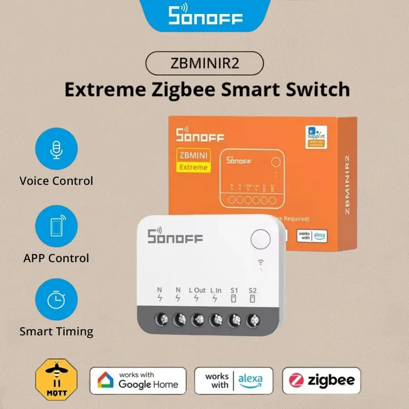 SONOFF ZBMINIR2 Extreme Sonoff Zbmini R2 Sonoff Zigbee-Schalter, winzige Größe, breiteres Signal, löst den Relaismodus, erforderlich, Neutralleiter