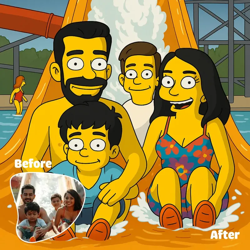 Personalisieren Sie Ihr Simpsons-Familienporträt, personalisierte Cartoon-Zeichnung von Paaren, Familienfoto für Heimdekoration, einzigartige Geschenkidee