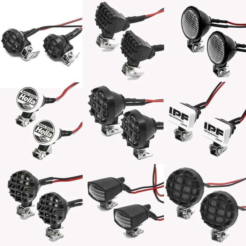 RC Auto Runde Dach LED Scheinwerfer Scheinwerfer mit Halterung für 1/10 Crawler Traxxas TRX4 TRX6 Axial SCX10 III YK4082 Tamiya CC01