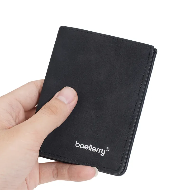 1 Stück/Baellerry Modische Herren-Kurzgeldbörse, Diebstahlsicheres Design, Kompakter Bi-Fold-Stil, Herren-RFID-Diebstahlschutz-Geldbörse, Schlanke und Schlichte Retro-Geldbörse