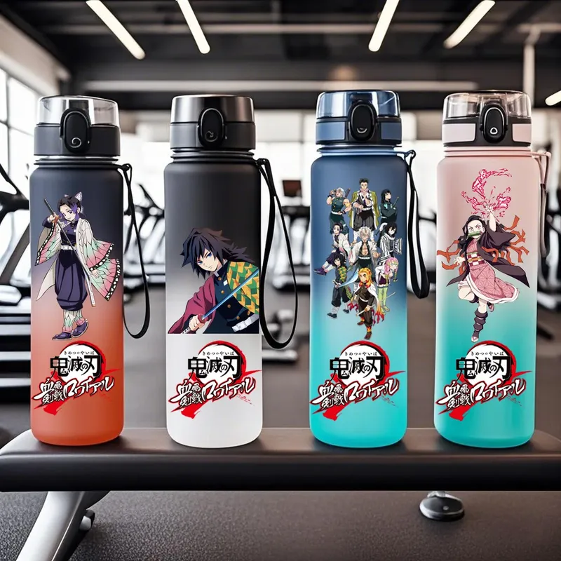 650 ml Dämonentöter Kamado Tanjirou Wasserflasche Kamado Nezuko Kochou Shinobu Fitness Getränkeflasche Wasserkocher Reisebüro Krüge