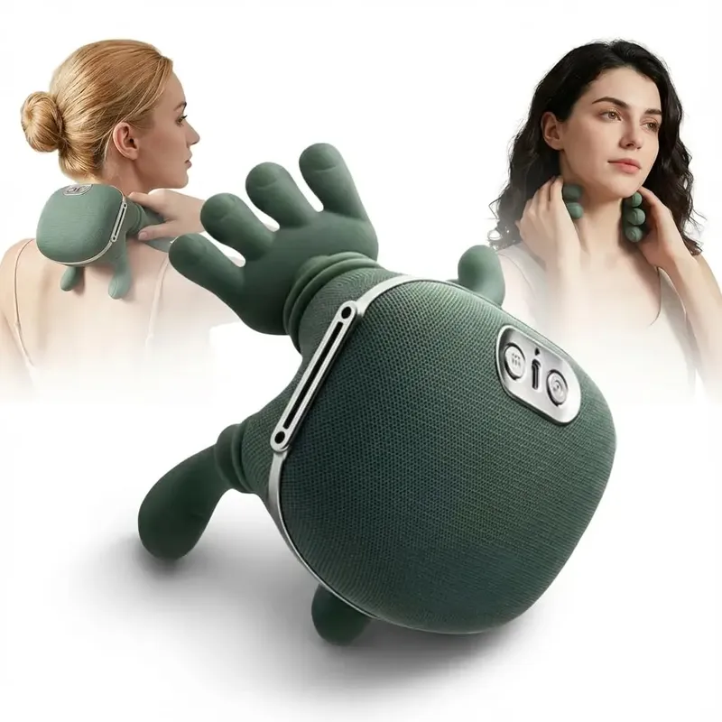 Bionic Nacken- und Schultermassagegerät, Shiatsu-Nacken- und Rückenmassagegerät, kabelloses Tiefknet-Entspannungsgerät, Hand- oder Gurtverwendung