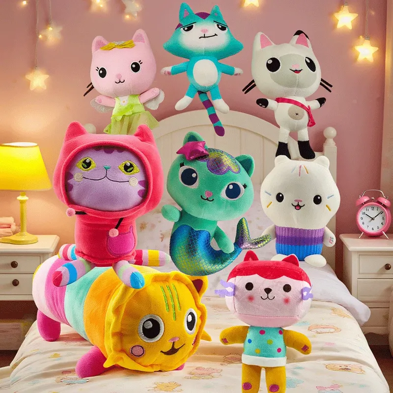 Neues Gabbys Puppenhaus Plüschtier Mercat Cartoon Kuscheltiere Lächelnde Katze Auto Katze Umarmung Gabys Mädchen Puppen Kinder Geburtstagsgeschenke