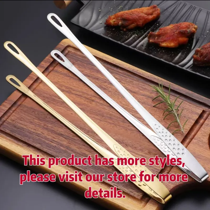 Edelstahl-Grillzange, Lebensmittelzange, BBQ-Steakzange, Brotzange, Kochutensilien-Set, Rutschfeste Küchen-Kleinwerkzeuge und Zubehör