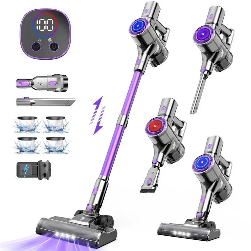 Fixtfixer X7 Akku-Staubsauger, 60KPa/400W, 6-in-1-Handstaubsauger und Standstaubsauger mit Doppelfunktion Leichtes Design, mit b