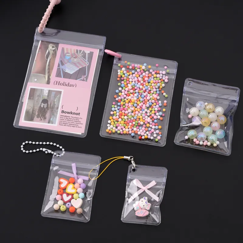 20Pcs PVC Transparent Zipper Taschen Mit Seite Loch Klar Anti Oxidation Schmuck Organizer Tasche Staub Proof Reise Geschenke Lagerung taschen