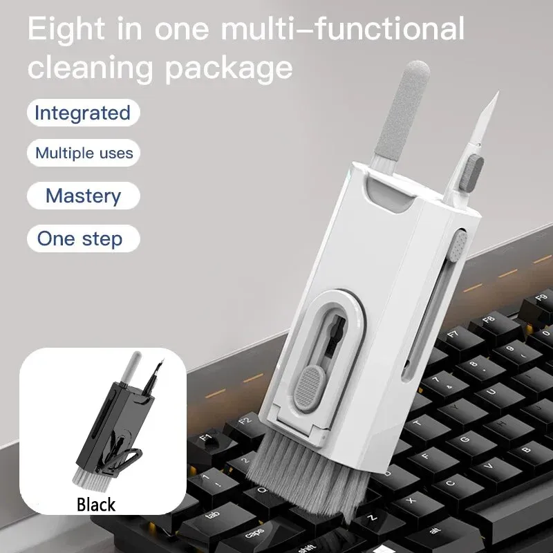 8-in-1-Reinigungsset, Tastaturreiniger für AirPods, Kamera, Telefon, Reinigungswerkzeug, Tastenkappen-Abzieher-Set, Bildschirmbürste, Kopfhörer-Reinigungsstift