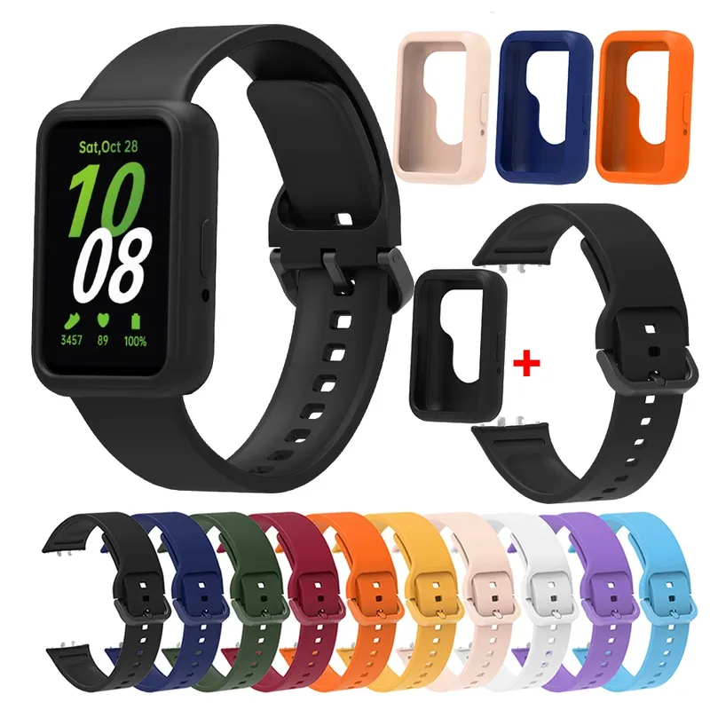 Silikonarmband + Schutzhülle für Samsung Galaxy Fit 3 Fit3 SM-R390 Armband Armband Smartwatch Band