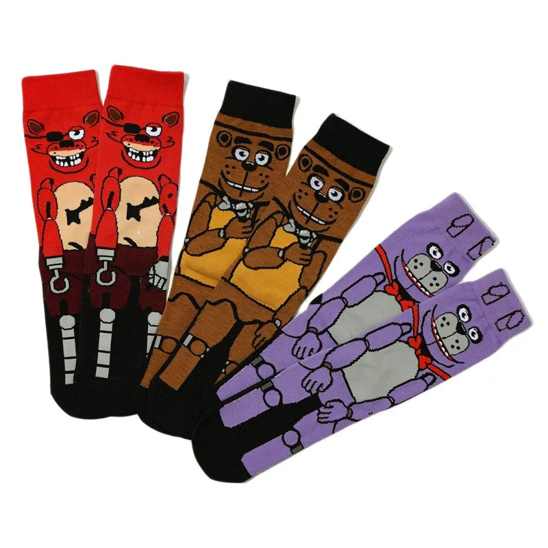 Five Nights At Freddys Strümpfe Anime FNAF Lange Socken Tragen Zubehör Trendige Baumwollsocken Männlich Vier Jahreszeiten Mittlere Socken Geschenk