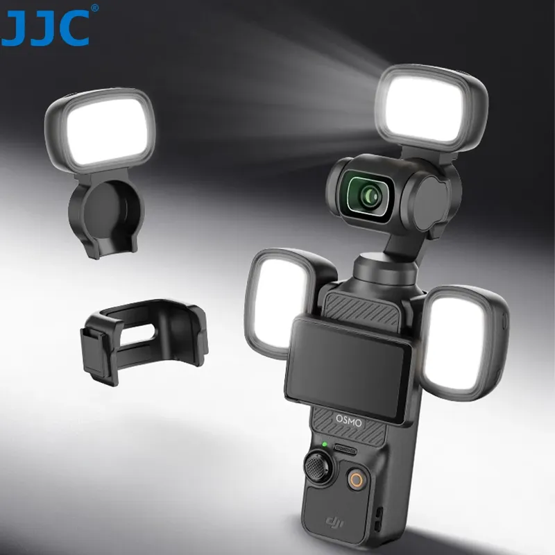 JJC Verbessertes magnetisches Mini-LED-Licht für DJI Osmo Pocket 3, wiederaufladbares Selfie-Fülllicht, 3-Farbmodus, Pocket 3 Vlog-Zubehör