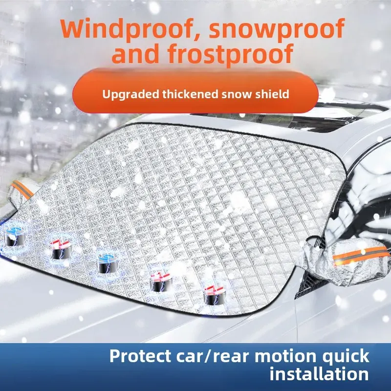 Auto-Schneeschild, allgemeine Windschutzscheibe, Auto-Halbabdeckung, Autokleidung, Auto, Winter, Sonnenschutz und Frostschutz, verdickt