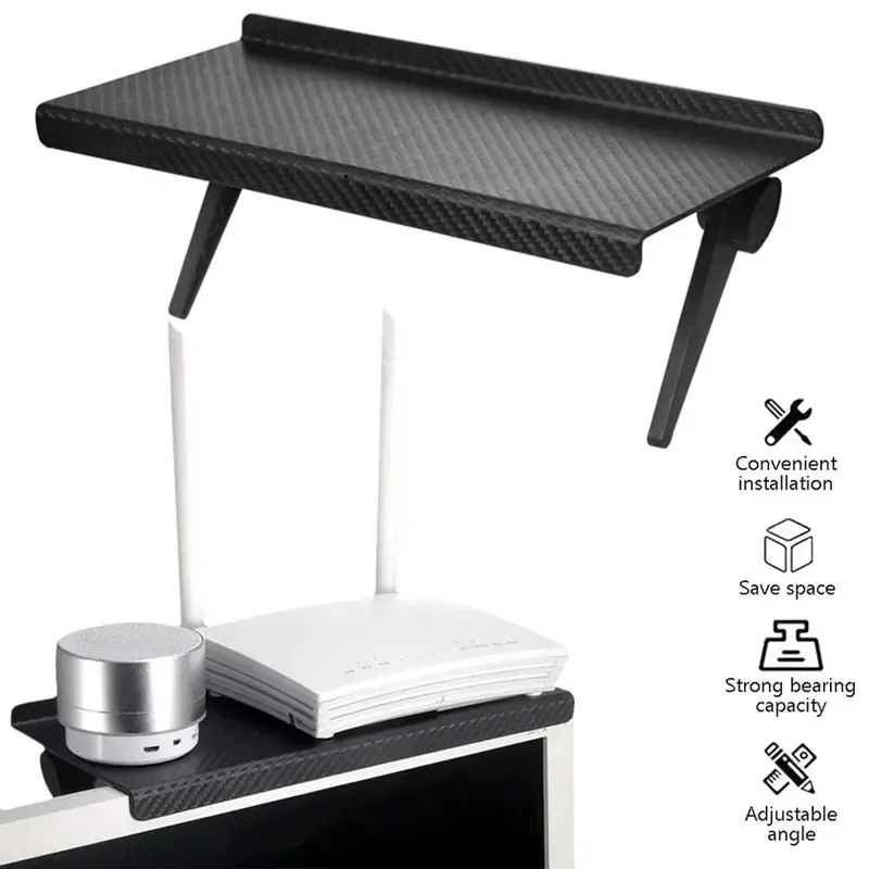 Universelles Verstellbares TV-Bildschirm-Aufbewahrungsregal Monitor-Organizer für Zuhause und Büro Computer-Router-Halter Displayständer mit Stauraum