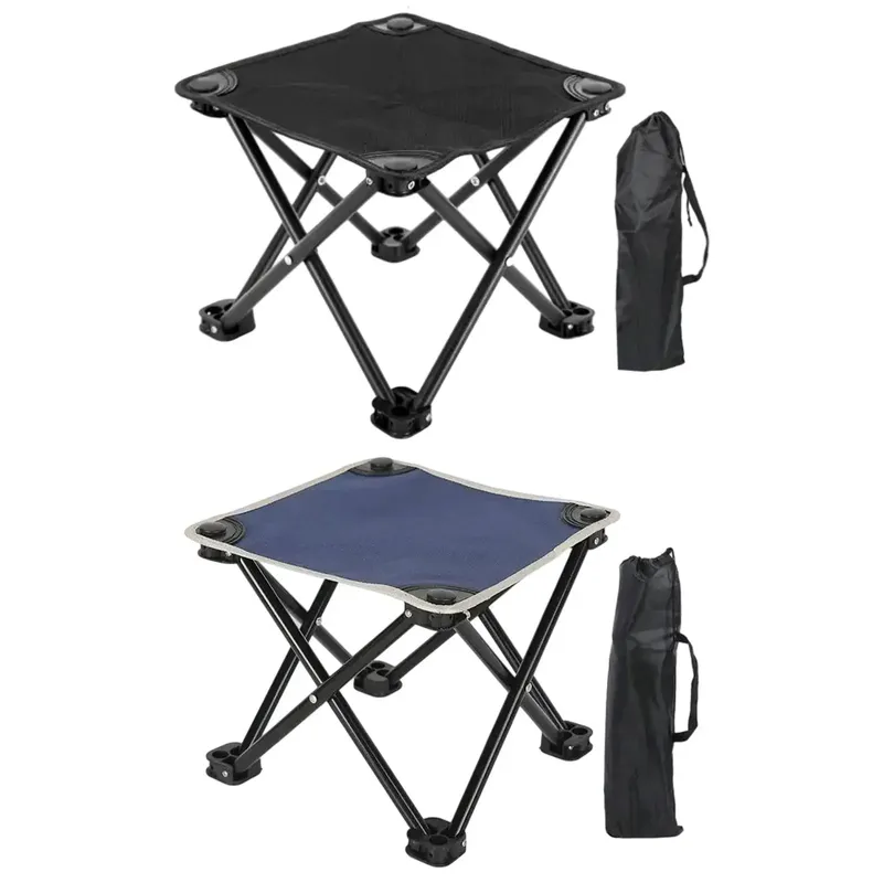 Campinghocker, Liegestuhl, Fußstütze, robust, praktisch, kompakt, Outdoor-Klapphocker mit Tragetasche für Parkreisen, Rucksackreisen