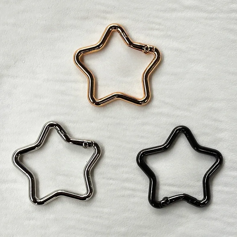 1 Stück fünfzackiger sternförmiger Karabiner aus Aluminium für Schlüsselanhänger