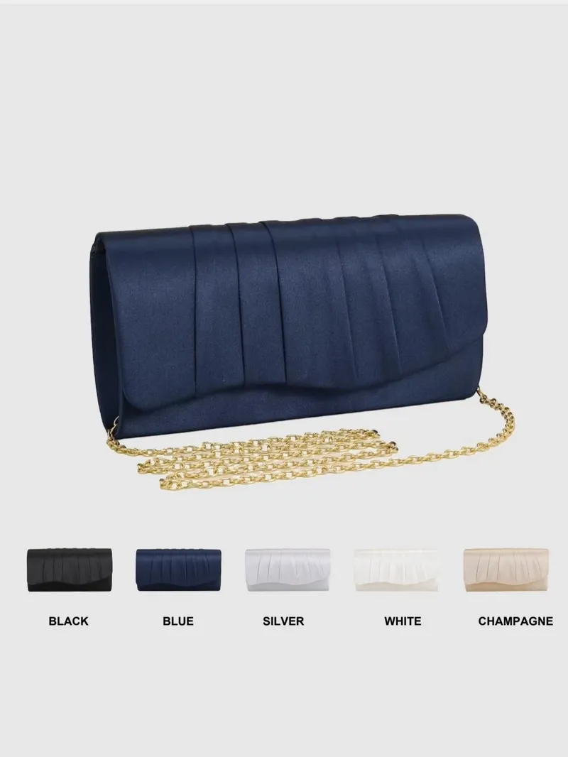 Damen-Dinner-Tasche, plissiert, einfarbig, Clutch, Party, Abendessen, Hochzeit, leicht, luxuriös, Umschlag, Abendtasche für Abschlussball, Abendessen/Bankett