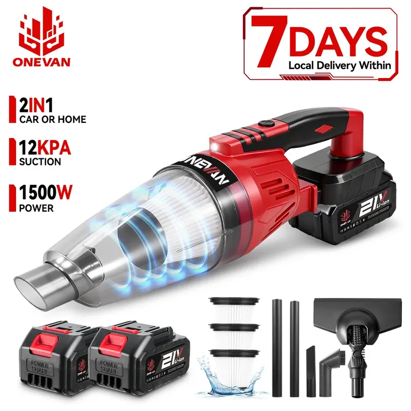 ONEVAN 12kpa 1500W Cordless Elektrische Staubsauger Tragbare Handheld Haar Staub Reinigung Power Tool Für Makita Batterie Pin