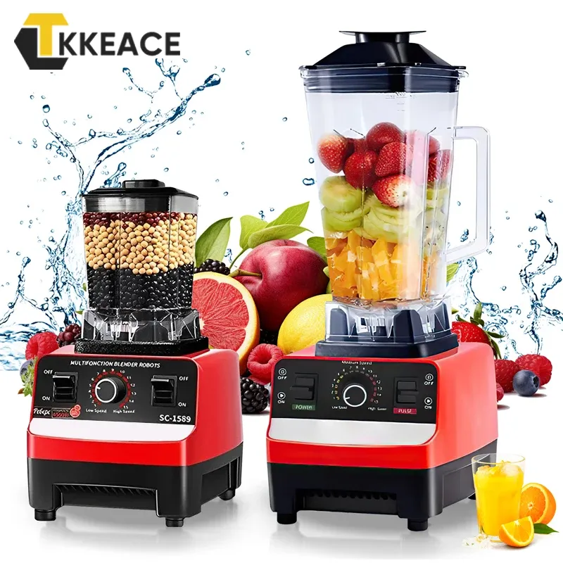 TKKEACE BPA-freies 2-Liter-Glas, 2000 W, professioneller Smart-Mixer, stationärer Mixer, Entsafter, Küchenmaschine, Eis-Smoothies-Zerkleinerer