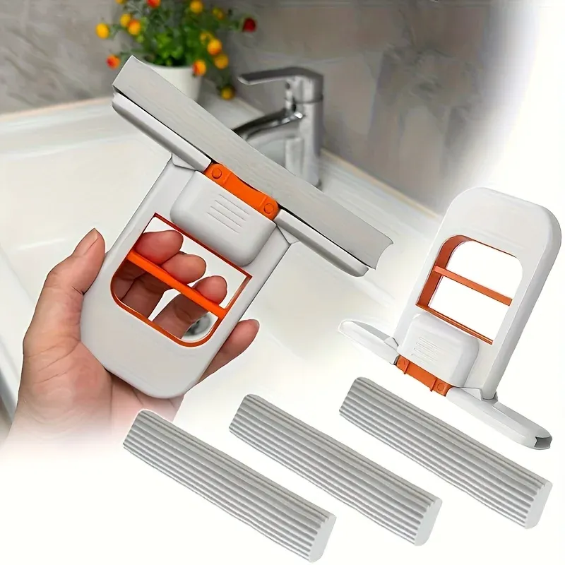 2/8 stücke Selbst-Quetschen Desktop Mops Handheld Schwamm Mopp für Home Badezimmer Küche Faltbare Tabletop Wäscher Mini Reinigung werkzeuge