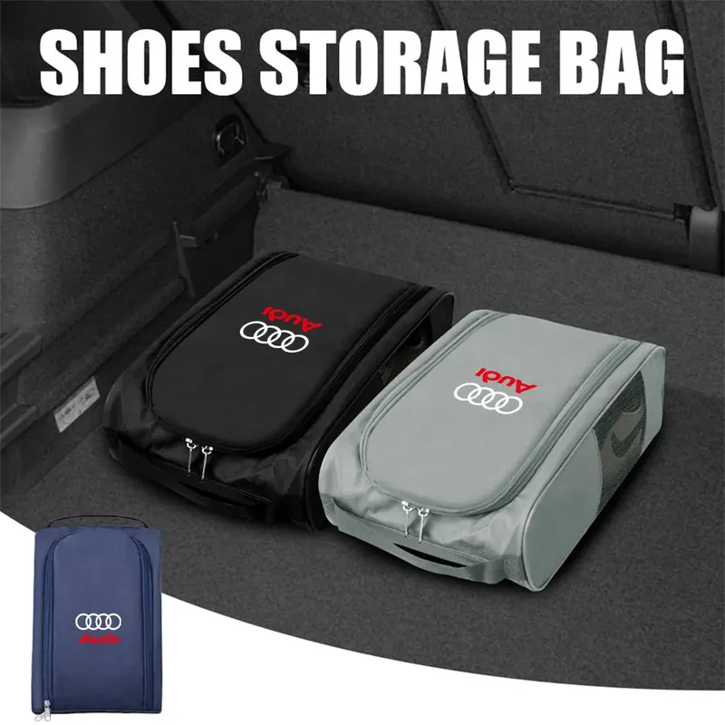 Für Audi Sline RS TT S S3 S4 S5 S6 S7 S8 A3 A4 A5 A6 Q5 Auto Emblem Schuhe Lagerung Tasche Organizer Innen Zubehör Auto Styling