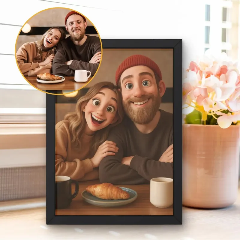 Anpassung personalisierte Cartoon-Stil Leinwand Druck Poster Porträt Foto Kunst Druck Home Dekoration Geschenk rahmenlos