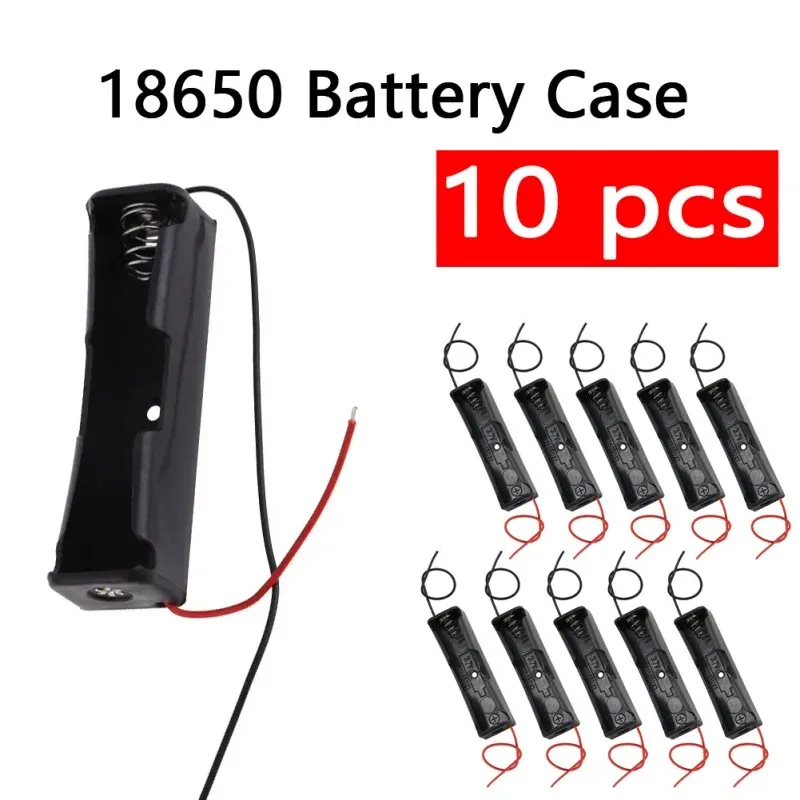 10pc 18650 Power Bank Fall Kunststoff DIY Batterie Lagerung Fall Clip Halter Container 1 Slot 18650 Batterie Lagerung Box draht Blei Pin