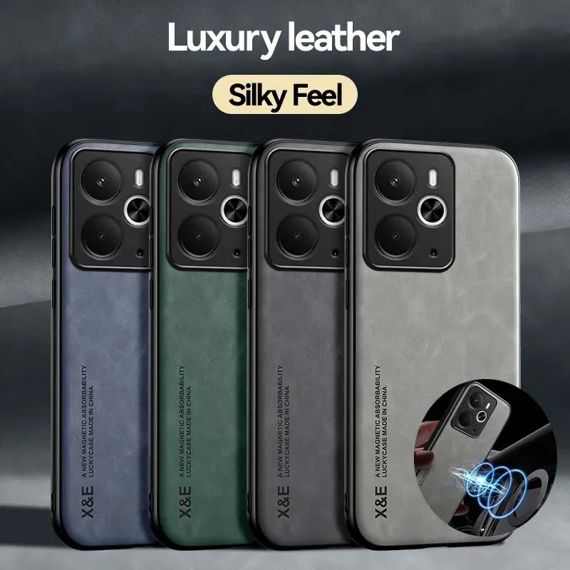 Luxus Stoßfest Fall Für für Realme 14 5G Realme 14T 5G Schutzhülle Magnetische Auto Halter Telefon coque Fundas