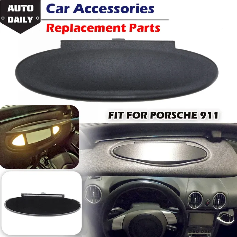 Rhyming Auto-Sonnenblende, Kosmetikspiegel-Abdeckung für Porsche 996 997 911, Carrera 986, Boxster 987, Cayman, schwarzes Auto-Innenzubehör
