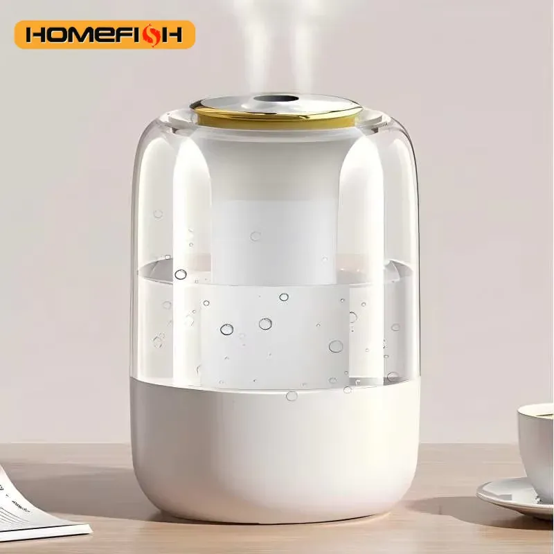 HOMEFISH 2025 Neues Modell Luftbefeuchter für den Heimgebrauch, Leiser Schlafzimmer-Luftbefeuchter mit Großem Sprühvolumen für Schwangere und Babys, Innenraum-Luftbefeuchter
